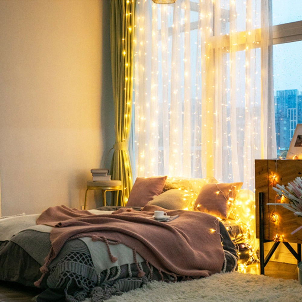 LED String Curtain Lights 3m x 3m