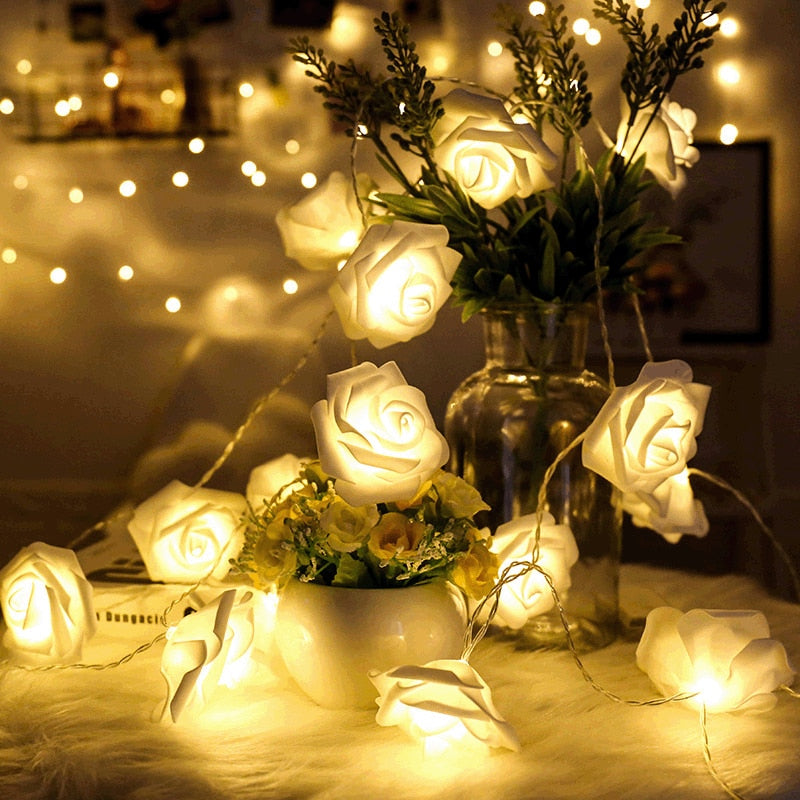 Warm White Rose Fairy Lights 3m