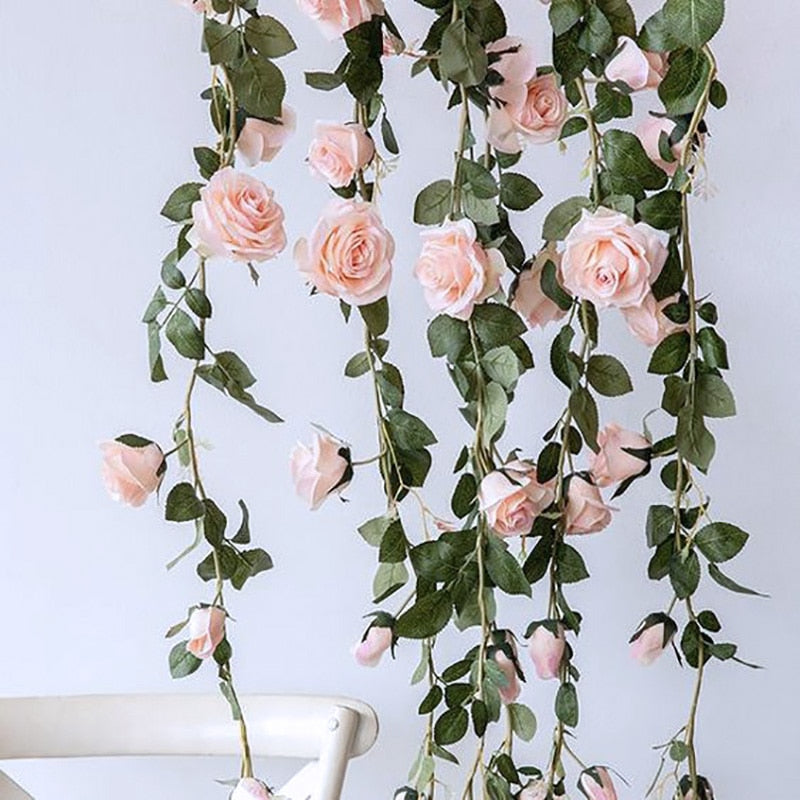 Pink Rose Ivy Garland