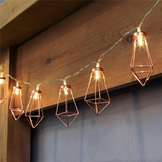 Rose Gold LED Lantern Lights 1.5m