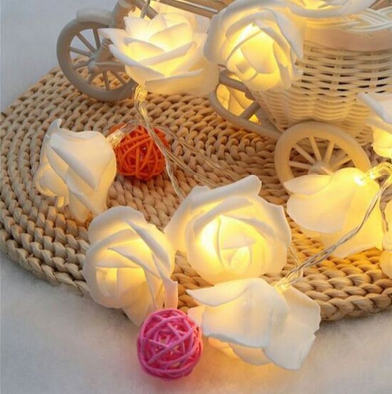 Warm White Rose Fairy Lights 3m