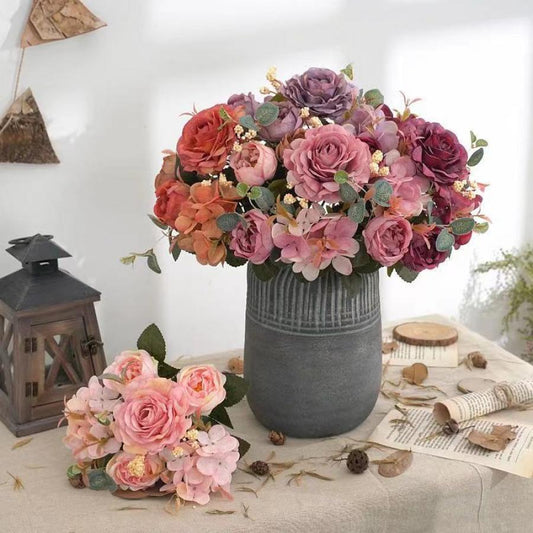 Vintage Bouquet of Rose, Hydrangea & Peony