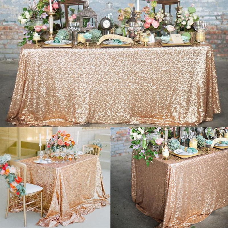 Rose Gold Sequin Table Cloth 180cm x 120cm